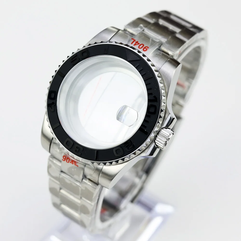 40Mm Nh35 Cassa Orologio Da Uomo In Acciaio Inox Vetro Zaffiro Fit Yacht-Master Seiko Nh35 Nh36 Movimento Parti Dell'Orologio Sostituzioni