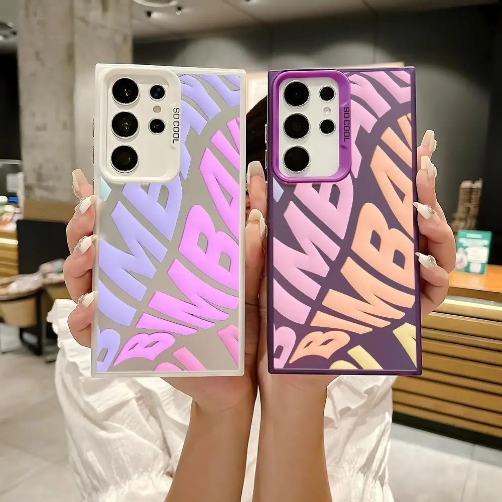 Colorful Silver Silicone Phone Case with Spanish INS Letter Design