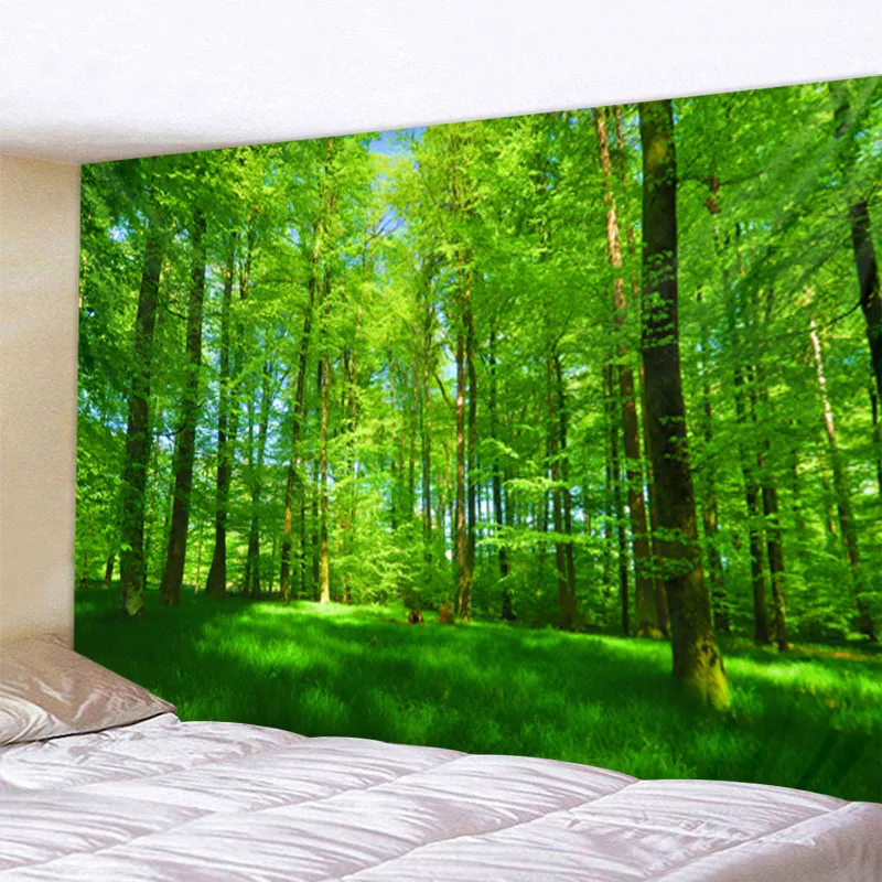 

Interesting Beautiful Woods Forest Bush Jungle Scenery Bedroom Living Room Room Picnic Mat Travel Tapestry Home Decor