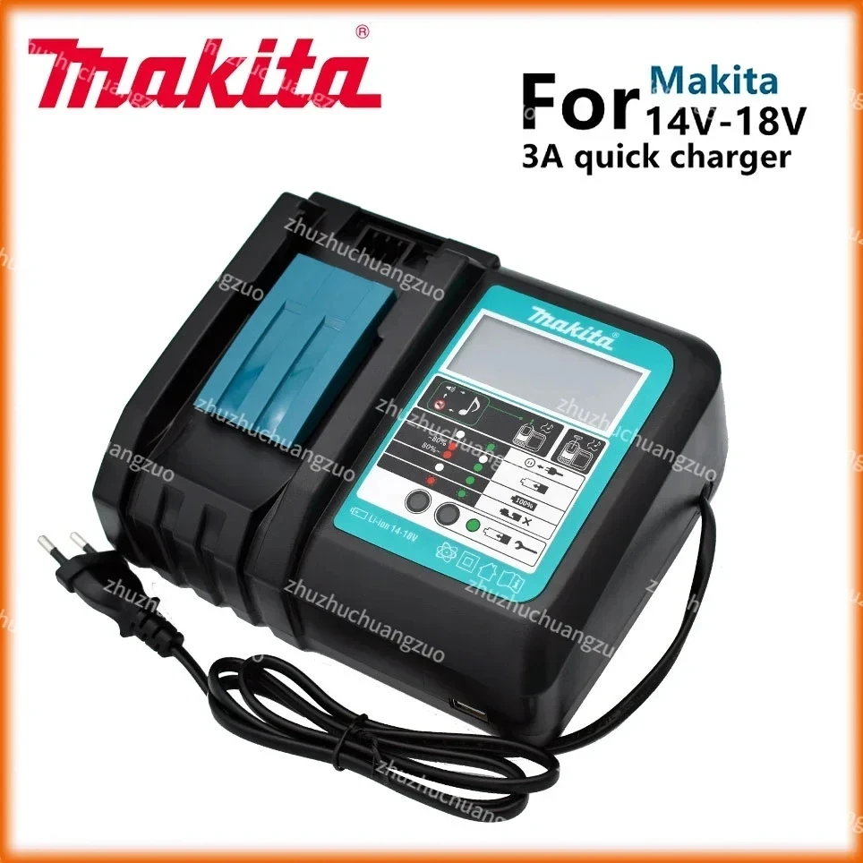 Makita-bateria de substituição recarregável, indicador LED, 18V, 18.0Ah, 100%, apto para BL1830, BL1830B, BL1840, BL1840B, BL1850, BL1850B