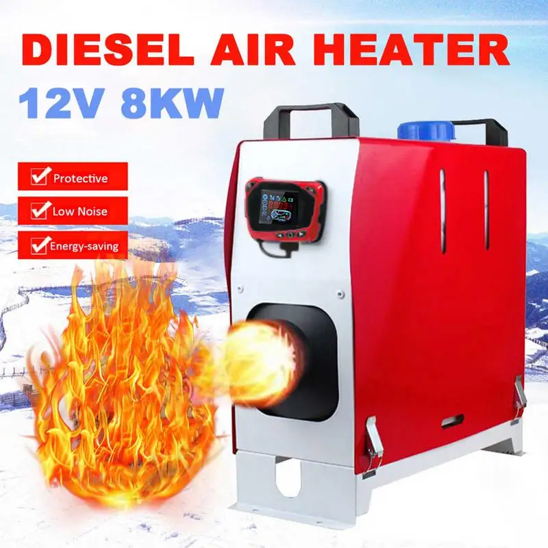 

12V 8KW Parking Heater Machine All InDiesel Air Heater Integrated Defrosting LCD English Remote Control For Truck Boat Car
