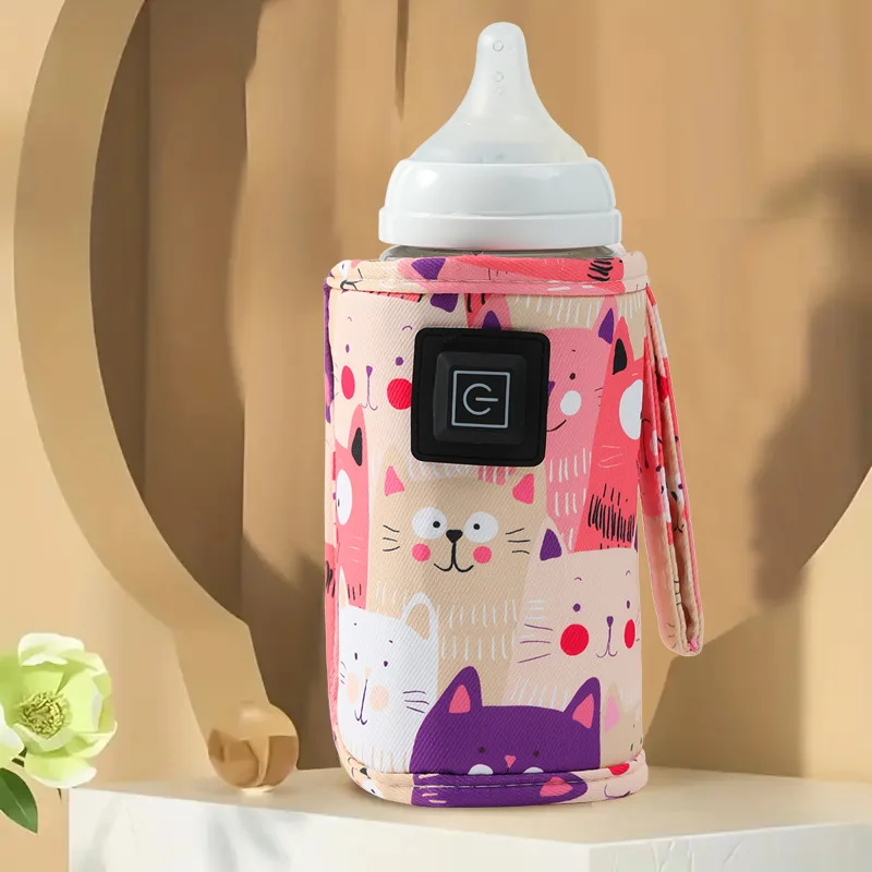 Travel Stroller Insulated Bag USB Milk Water Warmer Nursing Bottle Heater, Portable Bottle Feeding Warmer, Christmas, Hallowee