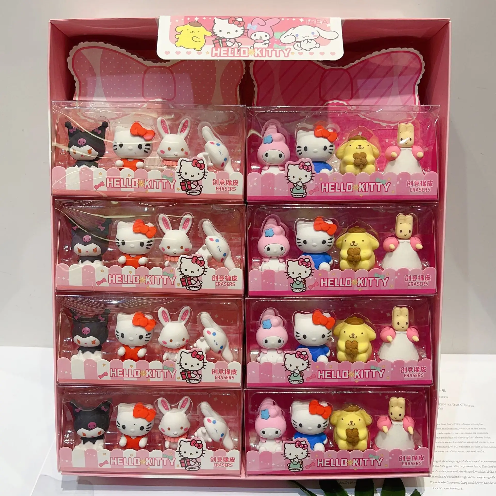 

Whole Box Sanrio Erasers Hello Kitty Melody Kuromi Cinnamoroll Soft Rubber Eraser School Supplies Students Stationery Wholesale