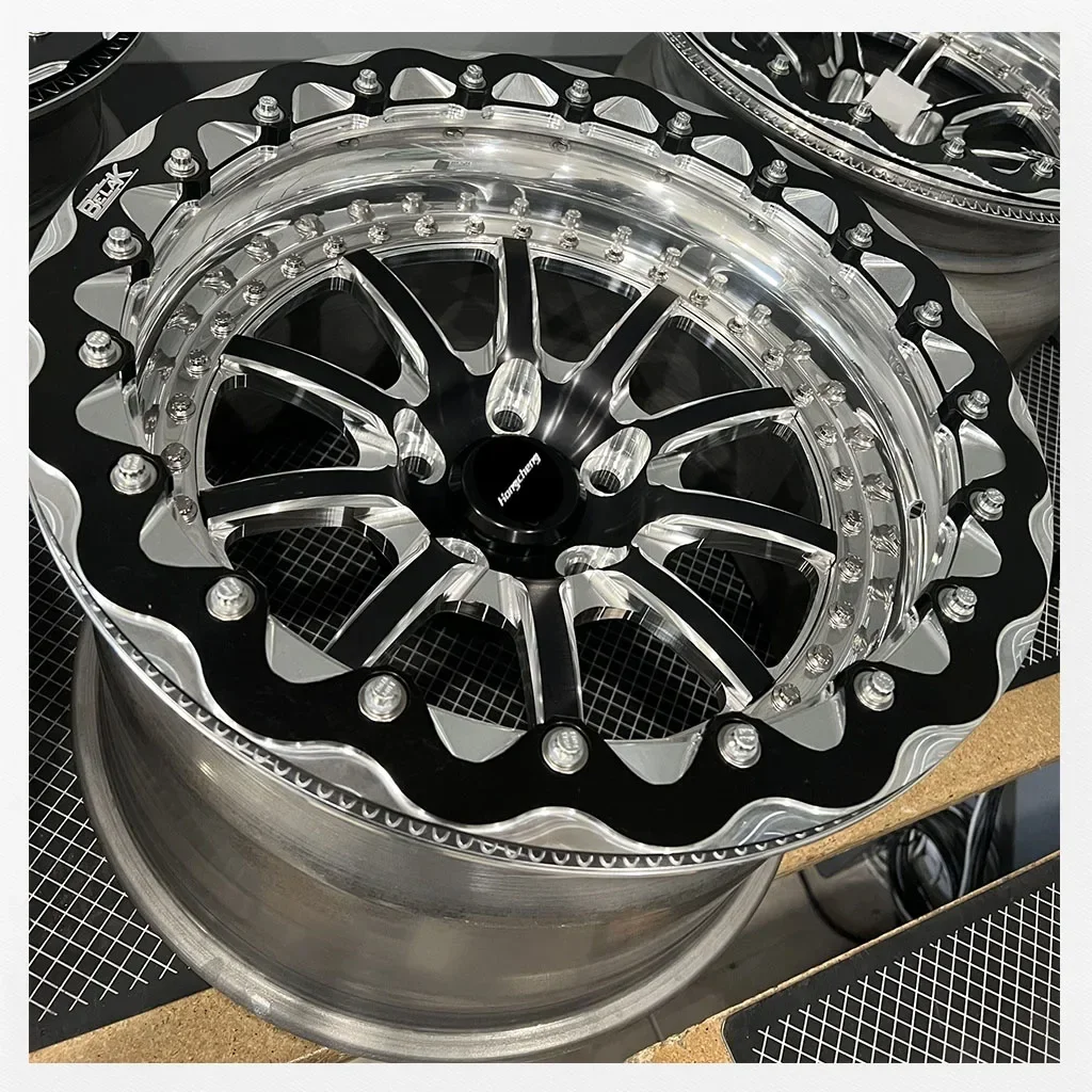 Classic Drag Racing Rims Beadlocks 2 3 Piece Forged Alloy Drag Racing Car Concave Wheel Beadlock 5x114.3 ...