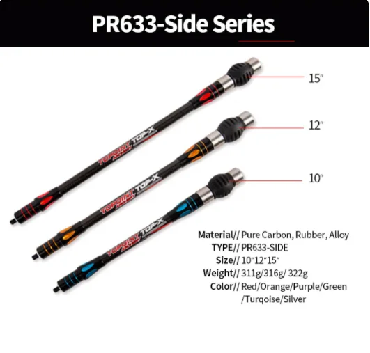 PR633 3K Pure Carbon Balance Rod 4/5/6/10/12/15/24/27/30/33in Archery Compound Bow Stabilizer Bar Shooting