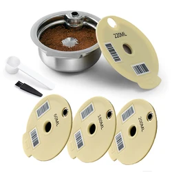 Eco-Friendly Stainless Steel Refillable Coffee Capsule with Silicone Lid Filter Set (As Picture)