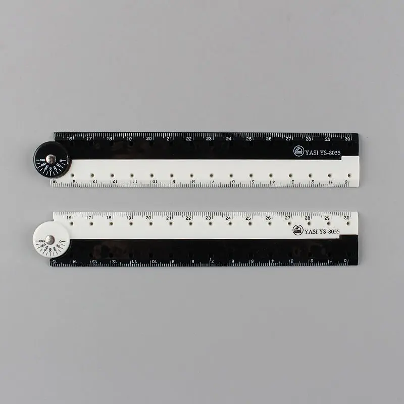 1pcs 접이식 눈금자 흑백 간단한 눈금자 그래픽 접이식 눈금자 학생 학습 용품 창의적인 문구류