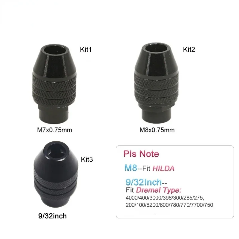Drill chuck accessory 1 pcs M8/M7 Mini Drill Chuck Accessory for Dremel Rotary Tool and Grinder Faster Bit Swaps Accessoy
