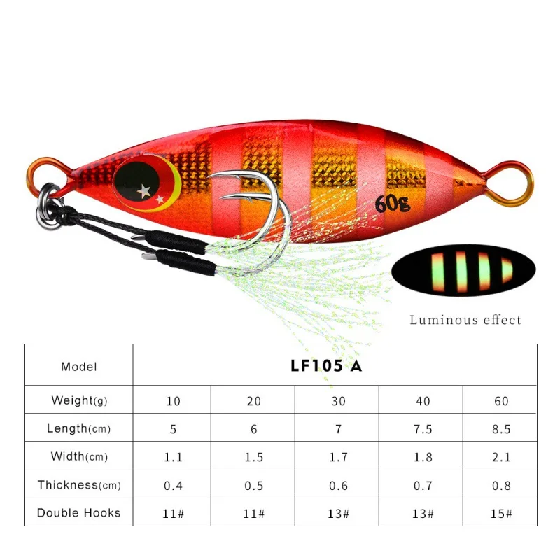 6 Pack Offshore Micro Butterfly Metal Jigs Fishing Lure 10-60g Tuna Snapper  Bass
