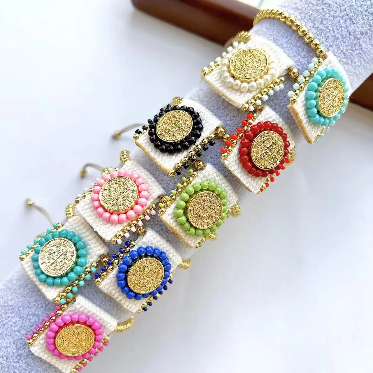 

5 шт., регулируемый браслет с изображением Иисуса Марии