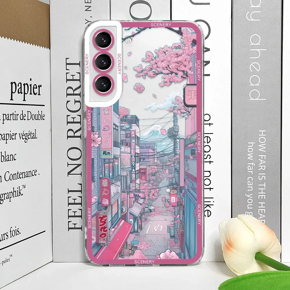 Cherry Blossoms Ultra Clear Soft Phone Case – Japanese Landscape Design