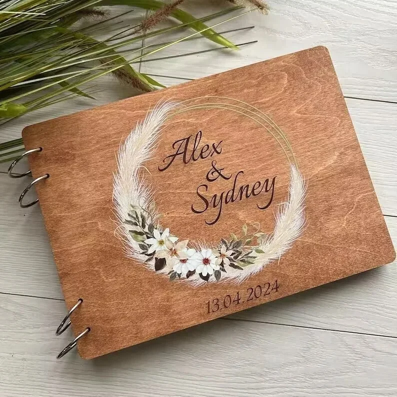 Personalised Wedding White Guest Book Elegant Mr And Mrs Message Book Couples Keepsake Sign-in Wedding Decoration