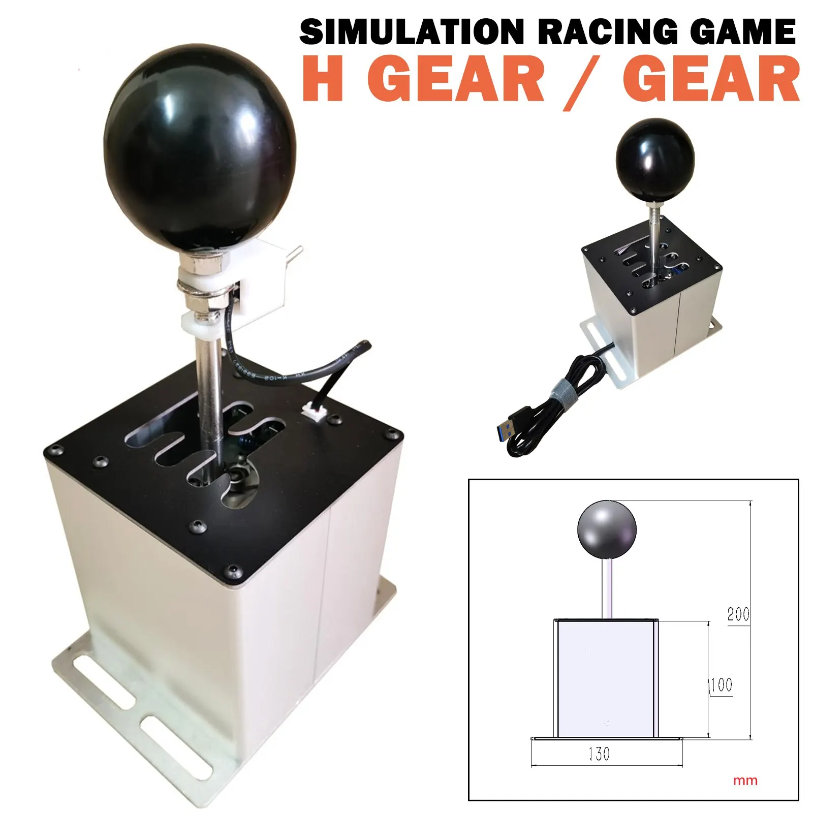 

PC USB H Gear Shifter for Logitech G29/G25/G27/G920 for Thrustmaster T300RS/GT Steering Wheel for ETS2 Simracing Racing Game