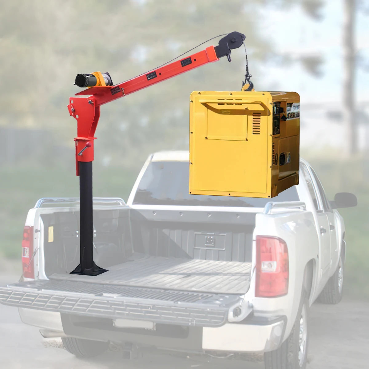 RUGCELWINCHNew1100lbFoldingTruckMountedCranewithElectricWinch