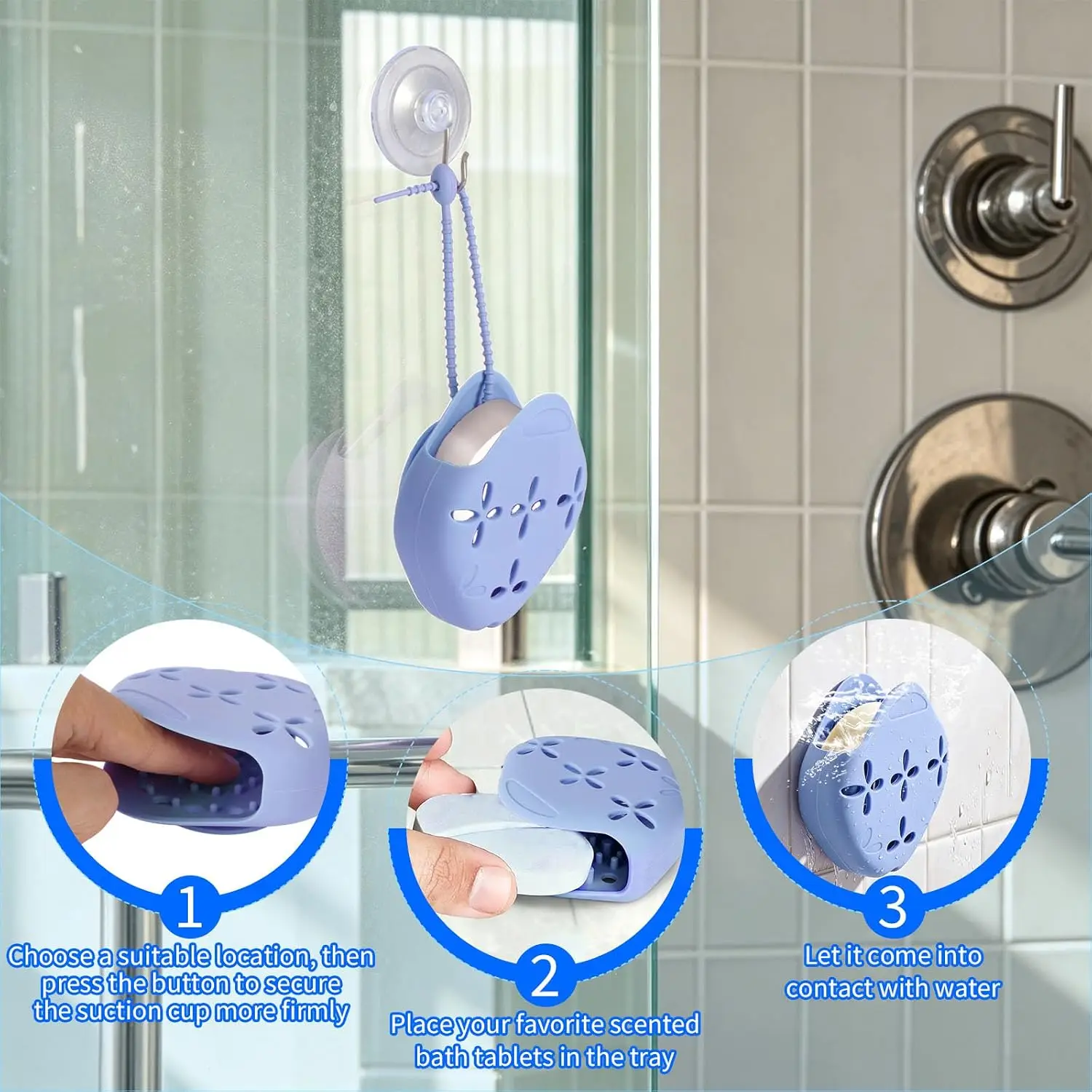 Silicone Shower Steamer Holder with Suction Cup - Aromatherapy Tray