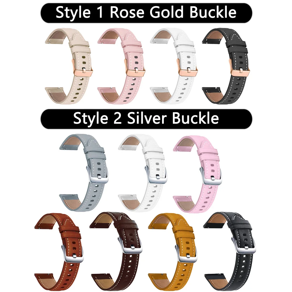 Premium 20mm Leather and Silicone Easy Fit Watch Strap Bracelet