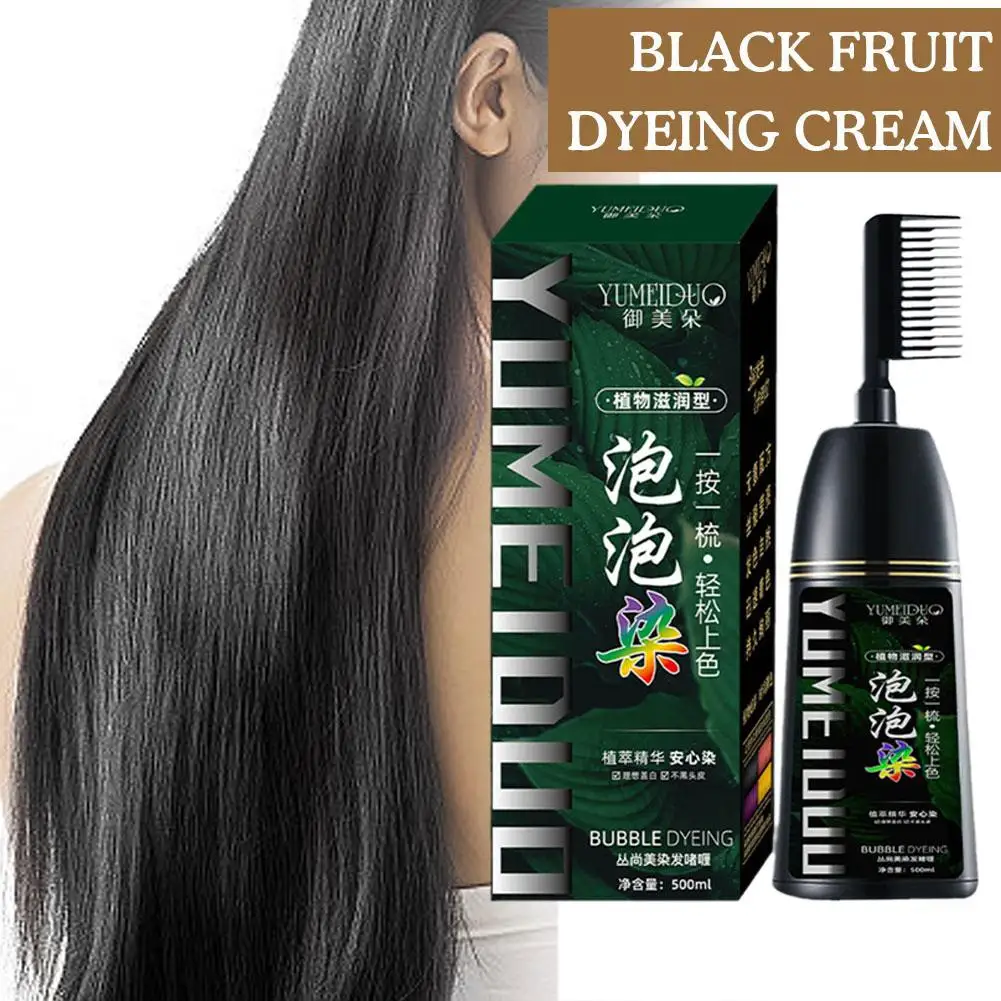 

Plant Bubble Hair Dye Shampoo With Comb Permanent Hair Color Shampoo Fast Hair Coloring Shampoo For Women Men U2Y5
