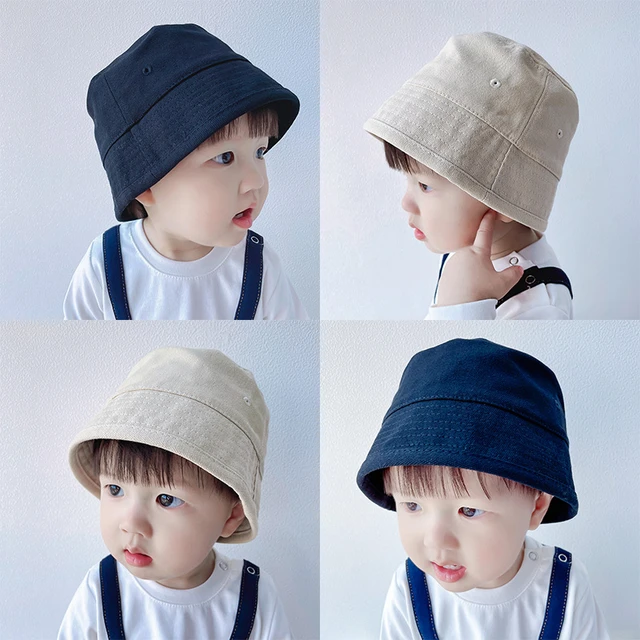 Korean Fashion Children Bucket Hats Simple Basic Kids Bucket Hats