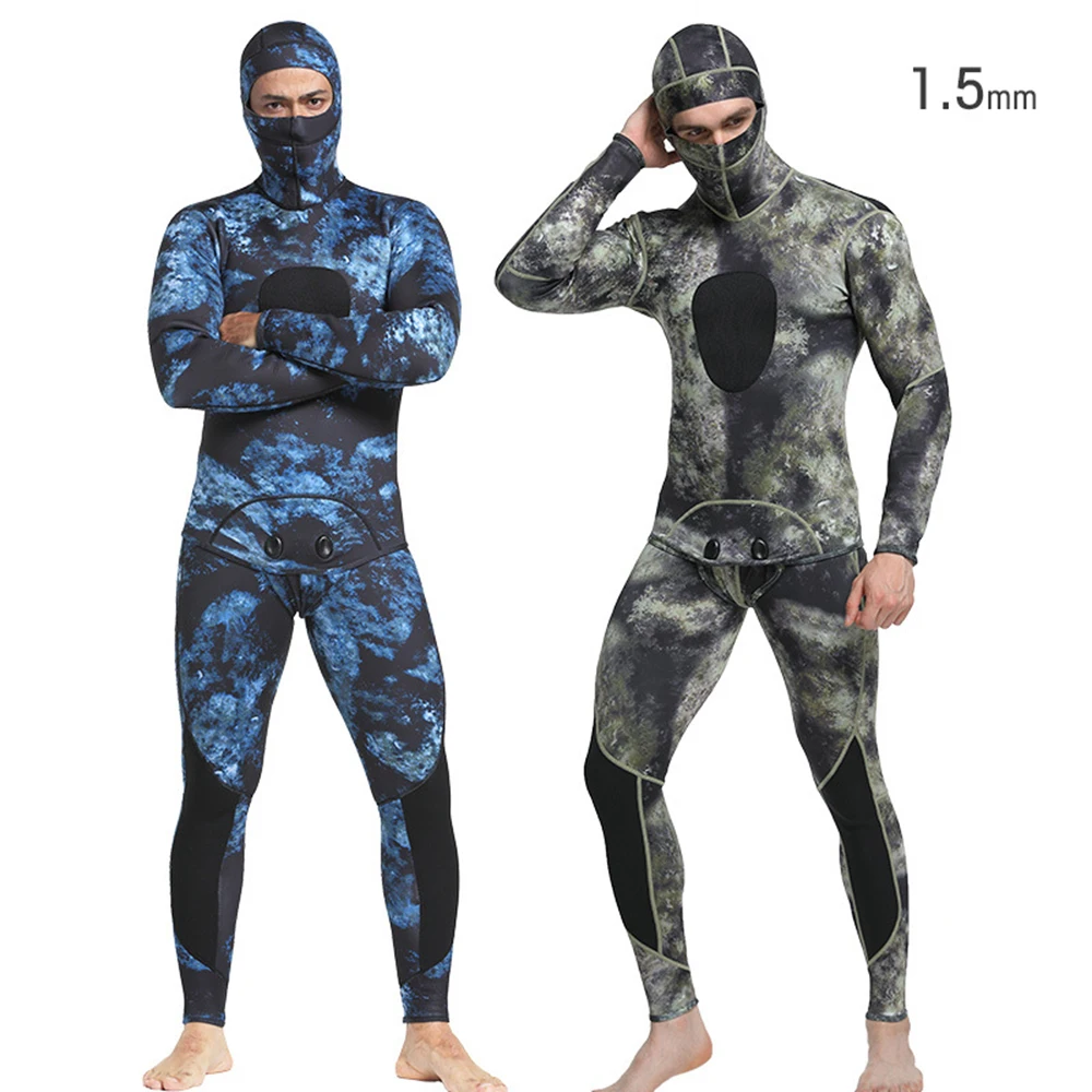 

New 1.5MM Neoprene Camouflage Wetsuit Men Split Wear-Resistant High-Elastic Underwater Hunting Fishing Hunting Surfing Wetsuit