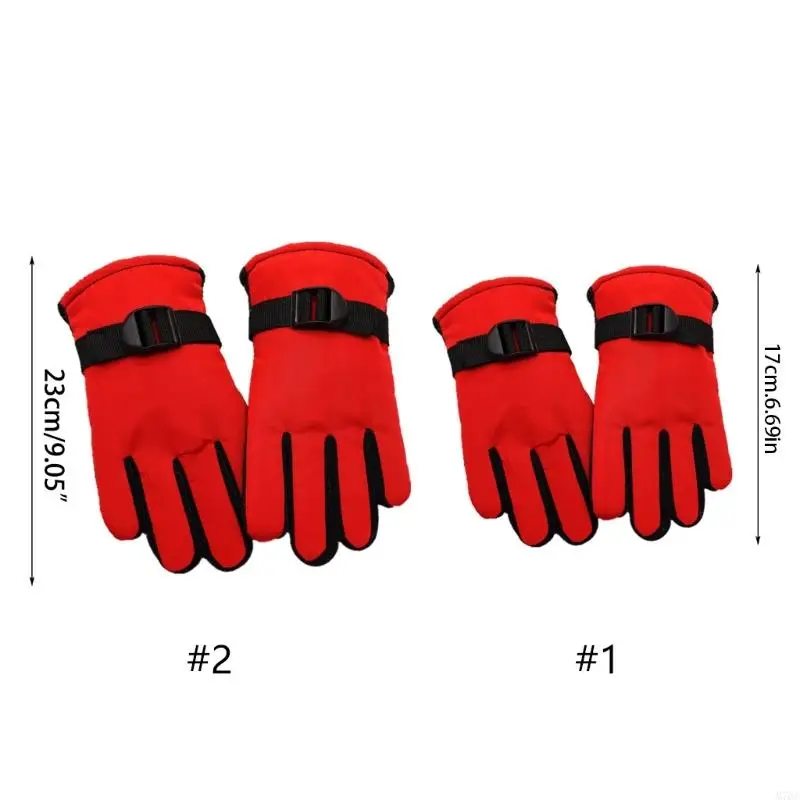 Kids Gloves Waterproof Outdoor Full Finger Thermal Gloves Children Winter Snow Mittens for for 3-13 Years Old Boy Girl