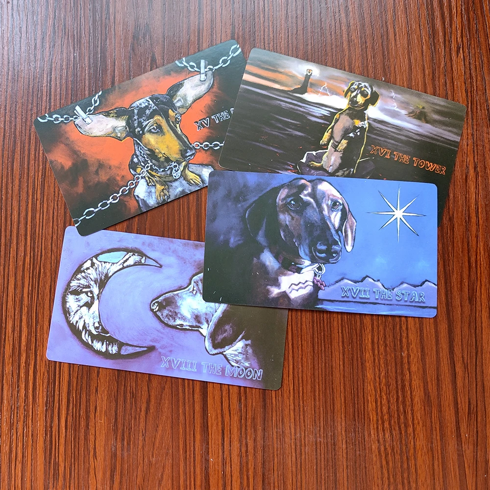 12x7cm Low Rider Dachshund Divination Tarot  78-card deck  for Beginners with Guide Book 4