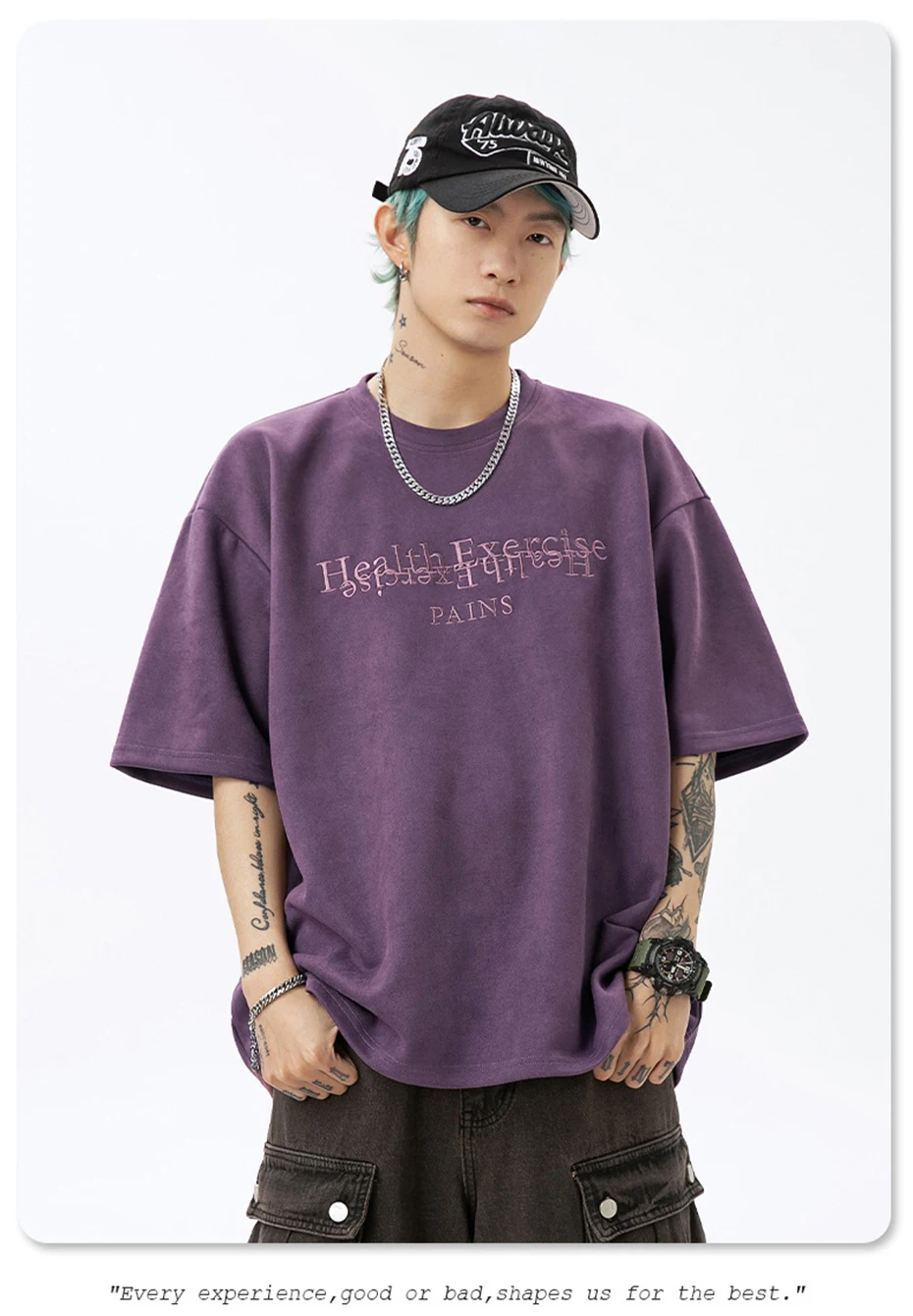 Letter Suede T-shirt 2