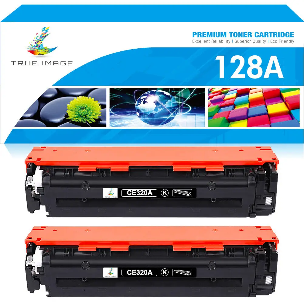 2PK CE320A 128A Black Toner Compatible With HP CM1415 CM1415FNW CP1525 CP1525NW