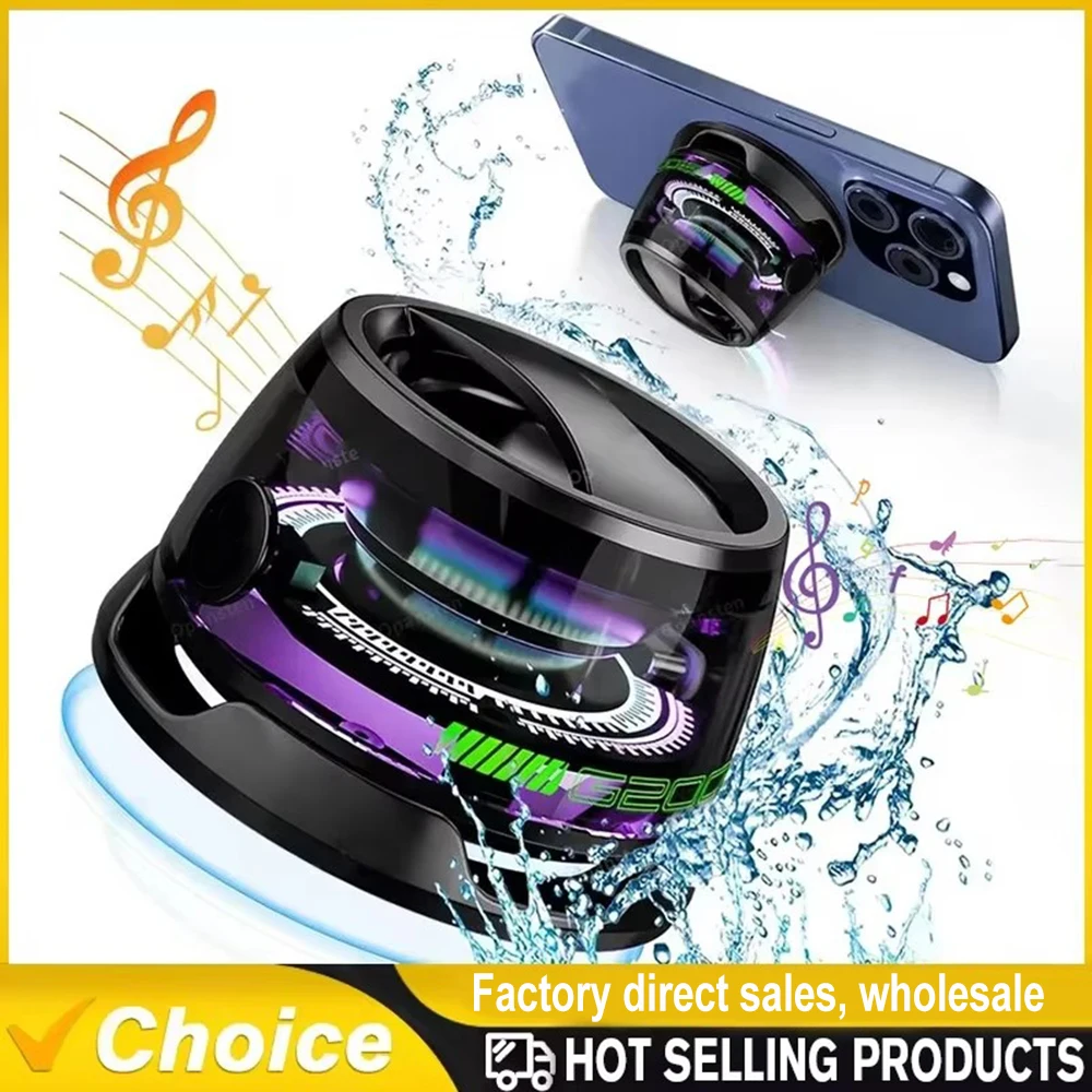 Bluetooth speaker Bluetooth 5.3 Speaker Outdoor Magnetic RGB Lighting Bluetooth Speaker RGB Color Light Multifunctional Magnetic Phone Holder