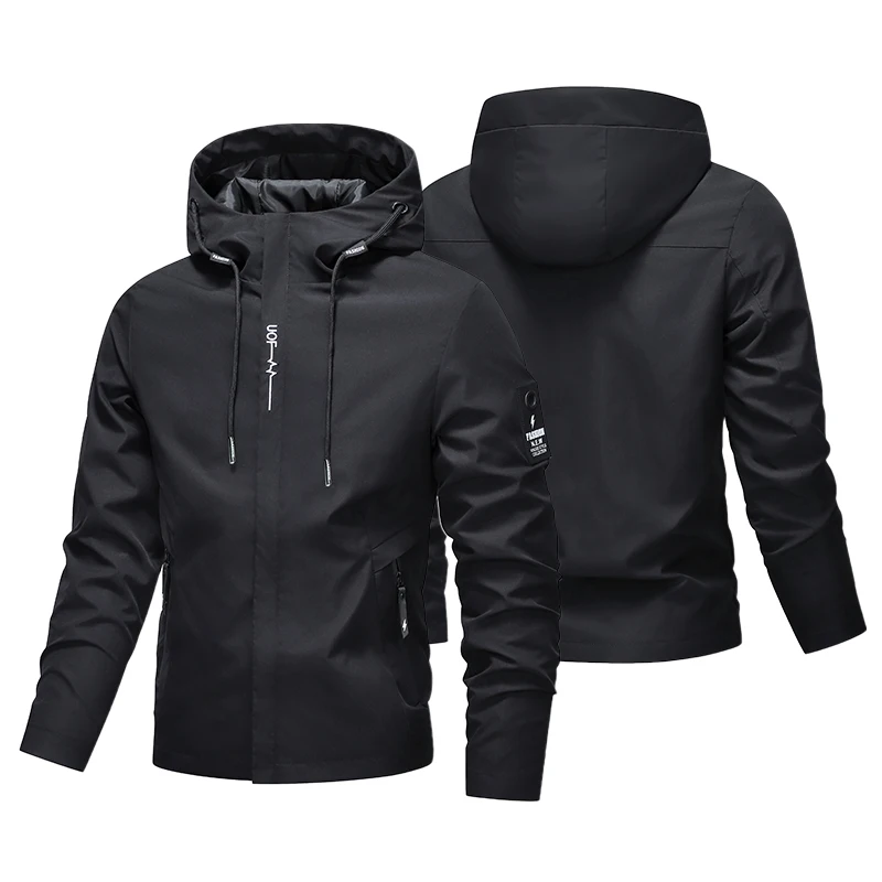 JUUYY Men's Shell Jacket Lightweight Rain Jacket Waterproof Windbreaker Raincoat With Hood For Hiking Travel Outdoor Packable Clothes Army Green L - View #5