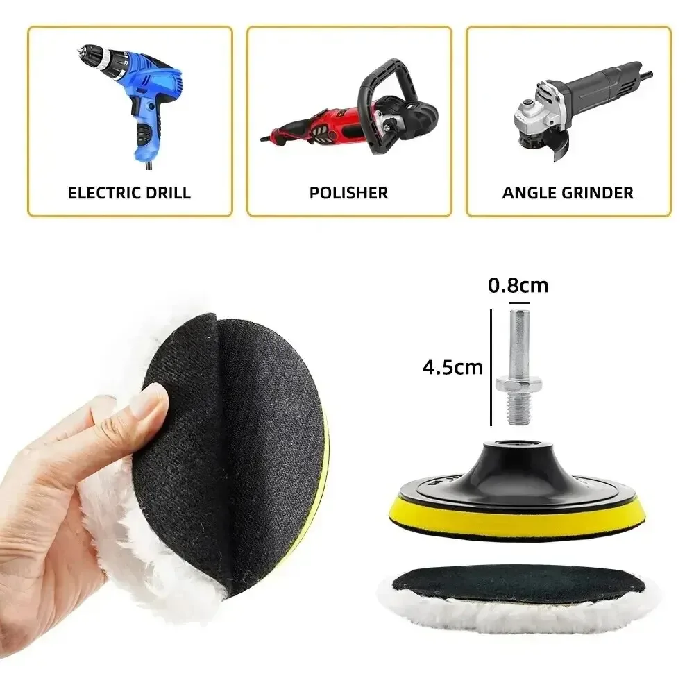 car polishing pad 5Pcs 3/4/5 Inch Polishing Kit Car Waxing Sponge Disk Wool Wheel Auto Paint Care
