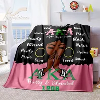 Society Gifts AKA Blanket Soft Flannel Throw Lightweight Plush Blankets Applicable for All Season Sorority Gifts for Girls&Women 1
