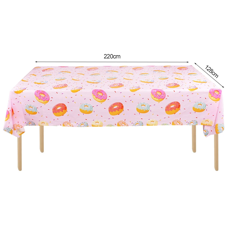 Donut Party Einweg geschirr Set Papp teller Tasse Tischdecke Kinder Mädchen 1. Geburtstags feier Dekoration liefert Baby party – Detail 8
