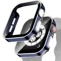 Durable Waterproof Apple Watch Case with Screen Protector and Straight Edge Bumper - 40mm Series 4 5 6 SE (Blue silver)