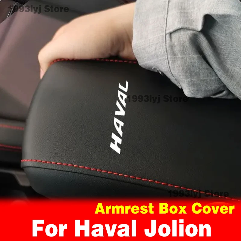 Car center control armrest box microfiber leather trim cover for Haval Jolion max accessories