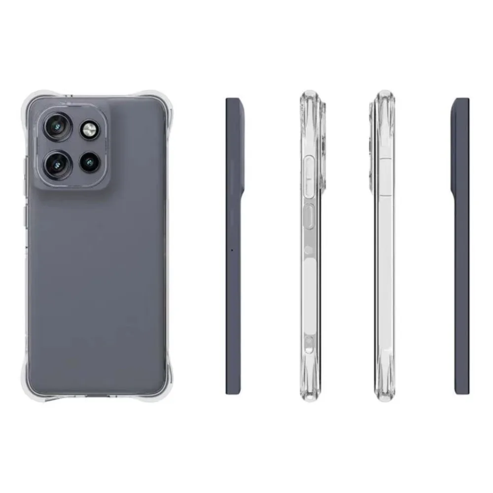 Shockproof Clear Silicone Case for Motorola Edge 60 Fusion - Transparent Protective Cover