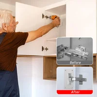 Cabinet Hinge Repair Plate Kit Kitchen Cupboard Door Hinge Mounting Plate With Holes For Cabinet Furniture Hardware Accessories 5