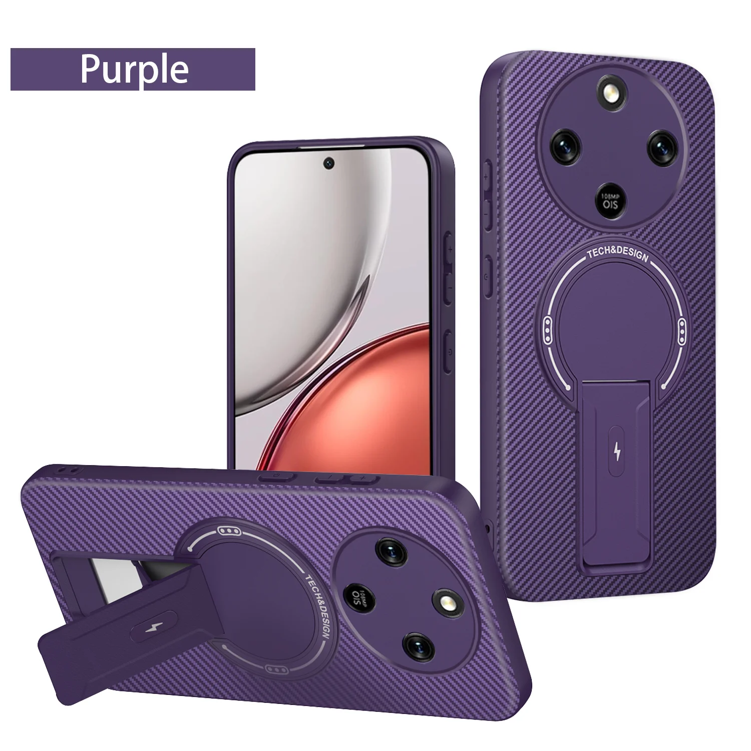 Magnetic Mounting Bracket Protective Phone Case with Enhanced Back Cover