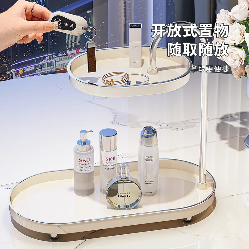 Light Luxury Bathroom Storage Rack for Dressing Table Skin Care Products Entrance Desk Key Miscellaneous storage rack,makeup organizer,bathroom shelf,bathroom shelf rack,bathroom storage rack,wall shelf organizer,storage tray,countertop storage rack