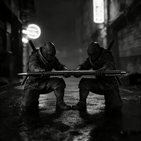 Two Ninja Desktop Decorations, Pen Holders, Suitable as Stationery Gifts for Friends and Colleagues 2