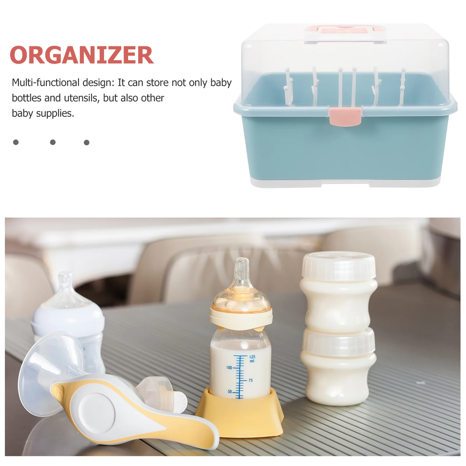 Baby Bottle Drying Rack Drain Tank Toddler Bottles for Milk Pacifier Storage Case