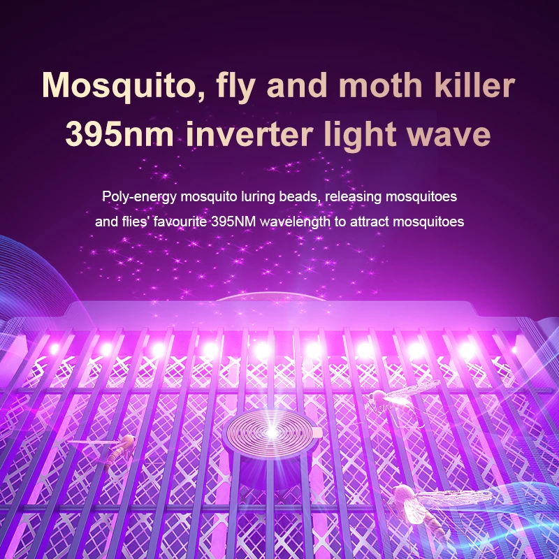 Mosquito Killer Lamp Mosquito Lamp Electric Shock Mosquito Killler Lamp LED Bionic Physical Mosquito Trap Safe For Kids Kills Ultraviolet Light Mosquitoes