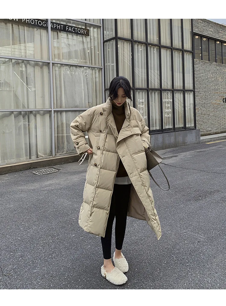 2023 new fashionable winter down jacket for women, mid-length, loose design, thickened cotton jacket