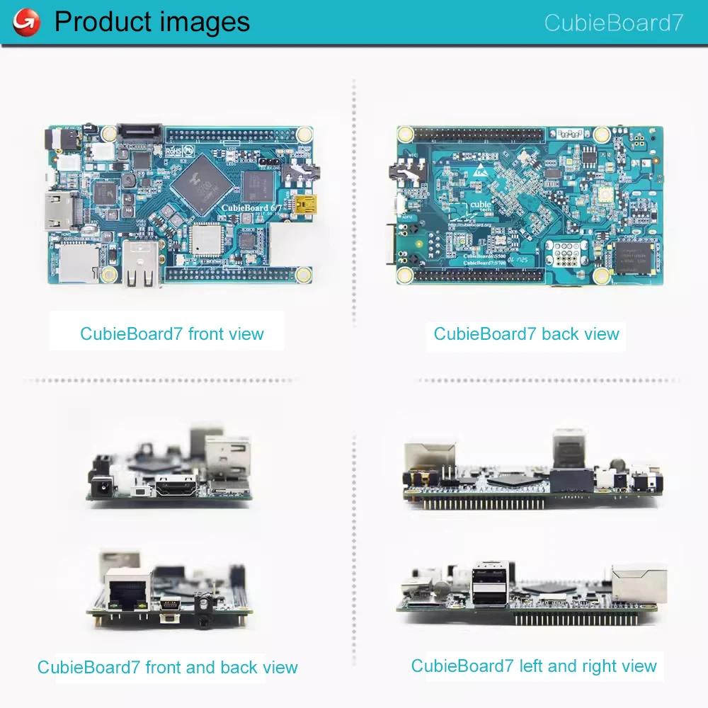Cubieboard7 Actions SOC S700 ARM Cortex-A53 Quad-Core Mali450 MP4 GPU 2GB LPDDR3