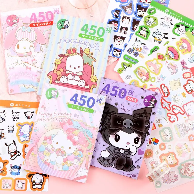 

450 шт. Sanrio анимация Kuromi My Melody Hello Kitty уголок существо Guka мультфильм Милая декоративная наклейка