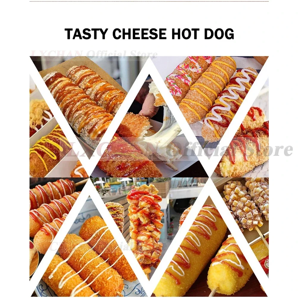 HomeWise 3KW Commercial Automatic Cheese Hot Dog Sticks Fryer Electric Korean Mozzarella Corn Dog Fryer Machine 21L Electric/Gas