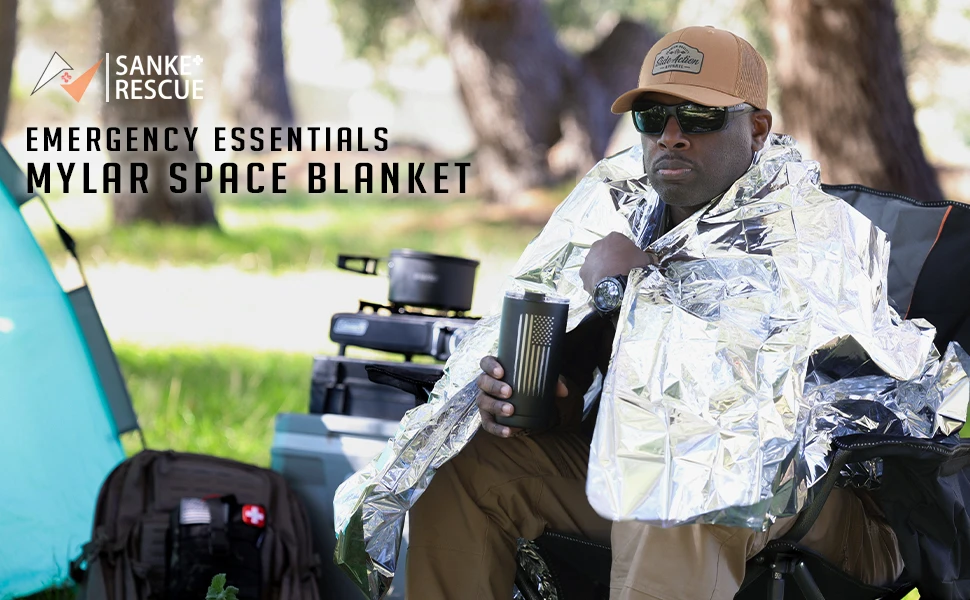 שמיכת חירום חיצונית הישרדות הצלה עזרה ראשונה לסכל תרמית שמיכה תרמית היפותרמיה windprodamming עבור קמפינג