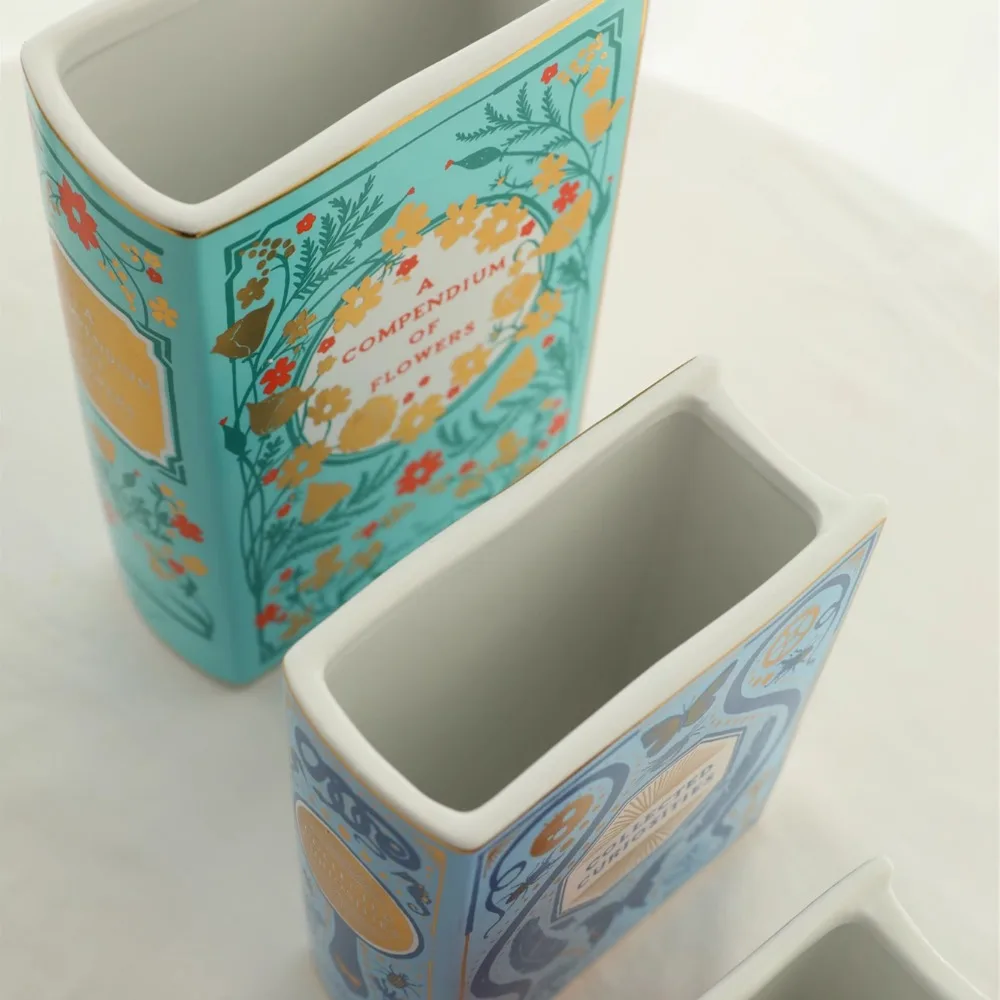 Nordic Ins Book Shape Ceramic Vase Ornaments Living Room Bedroom Dining Table Flower Arrangement Art Vase Crafts Christmas Gifts 5
