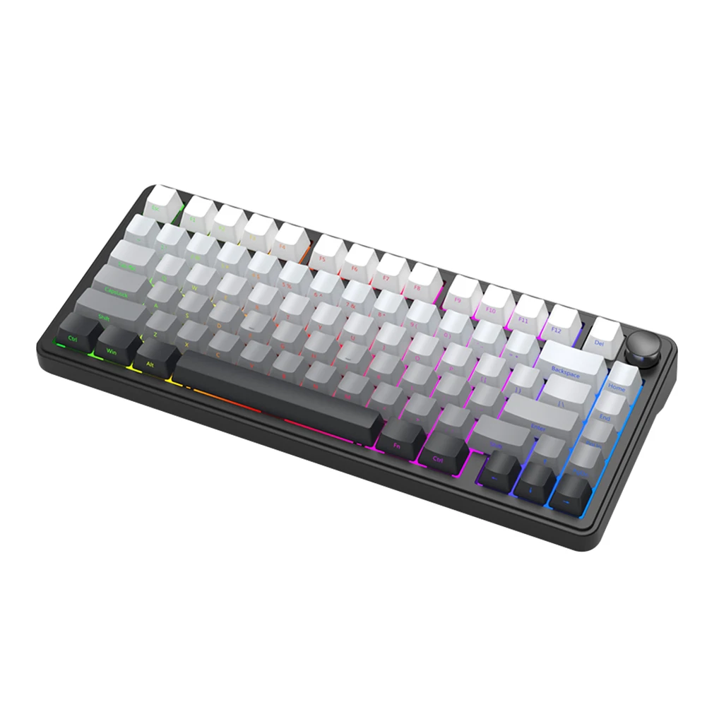 핫 스왑 가능 RGB 트라이 모드 게임용 키보드, 블루투스 호환, 무선 게이머 키보드, 가스켓 용수철, X85 82 키, 2.4GHz