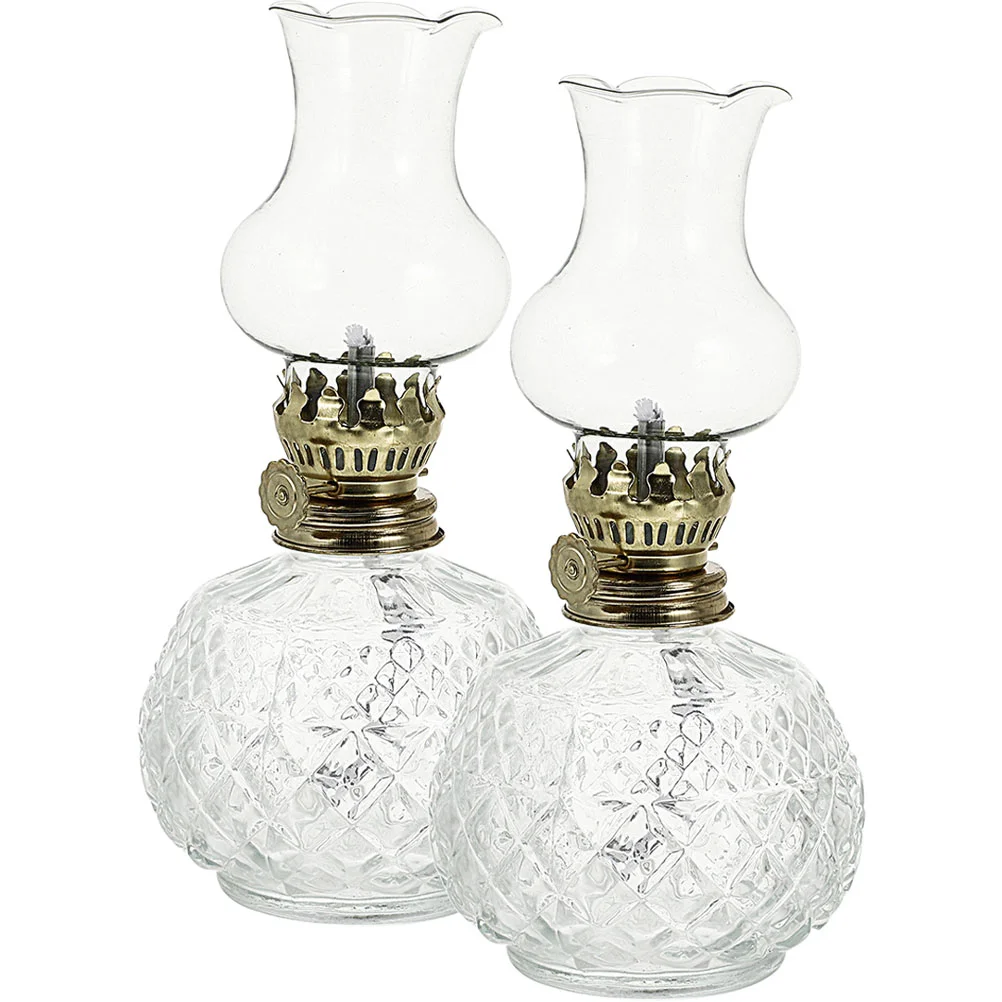 

Lamp Kerosene Oil Vintage Clear Indooruse Chimney Light Globes Glass Home Chamber Lamps Table Lantern Rustic Retro Style Small