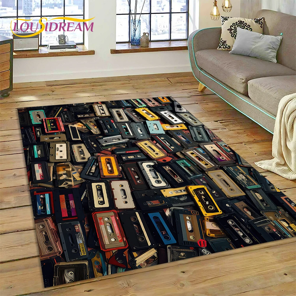 3D-Music-Cassette-Tape-Retro-Recorder-CD-Instrument-Carpet-Rug-for ...